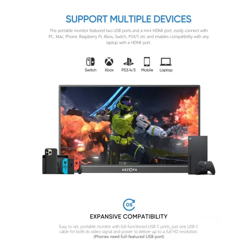 Arzopa A1 15.6" FHD IPS Portable Monitor
