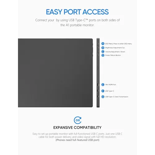 Arzopa A1 15.6" FHD IPS Portable Monitor