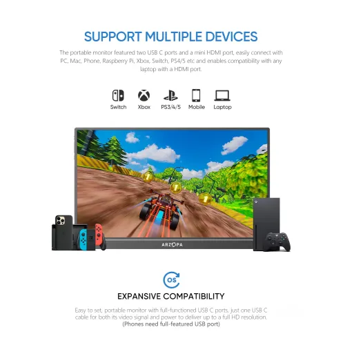 Arzopa S1 Table 15.6" FHD IPS Portable Monitor